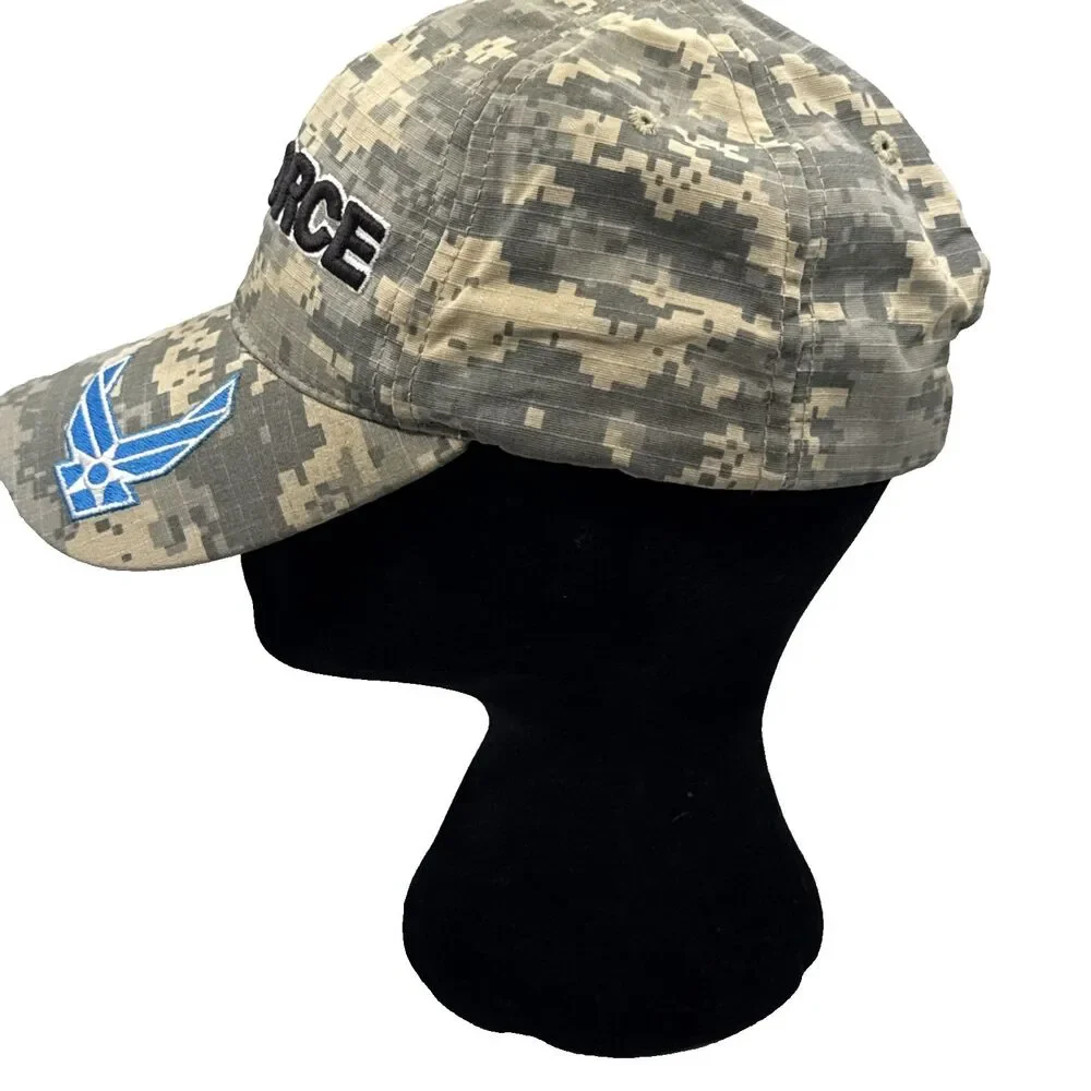USAF US AIR FORCE Hat Military Baseball Cap Digital Camo Snapback USA VGC